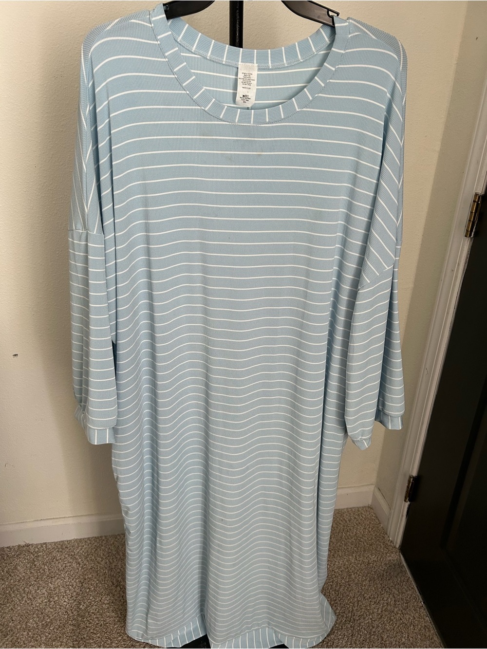 Light Blue Striped Maxi Dress - Casual Comfort